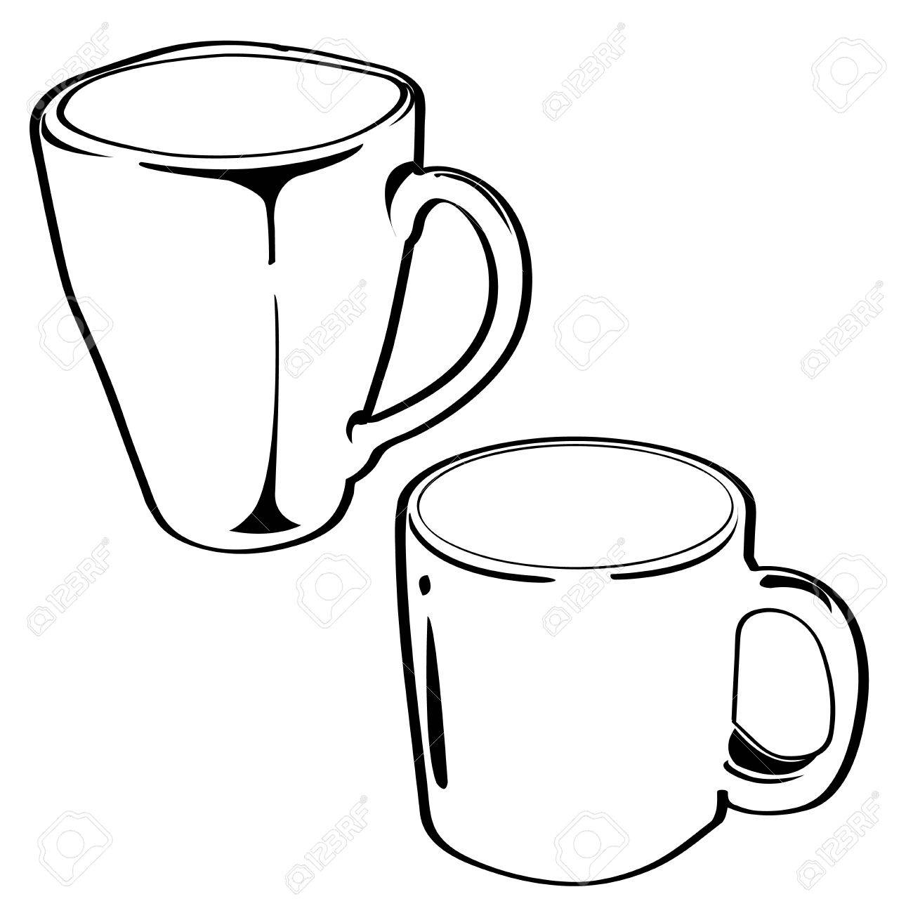 1300x1300 Ceramic Cup Outline Vector Royalty Free Cliparts, Vectors,