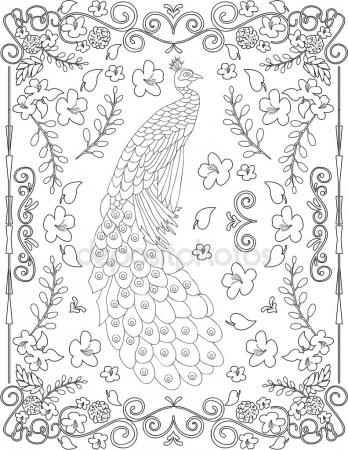 348x450 Hand Drawing Decorative Tile Frame. Classical Floral Ornament