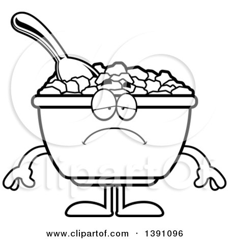 450x470 Clipart A Cartoon Black And White Lineart Depressed Bowl