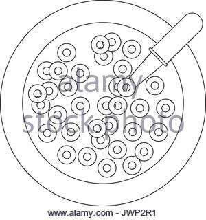 300x320 Cereal Bowl Icon Over White Background Vector Illustration Stock