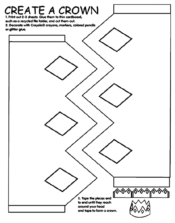 599x762 1. Print Out 2 3 Copies Of The Create A Crown Coloring Page. Glue