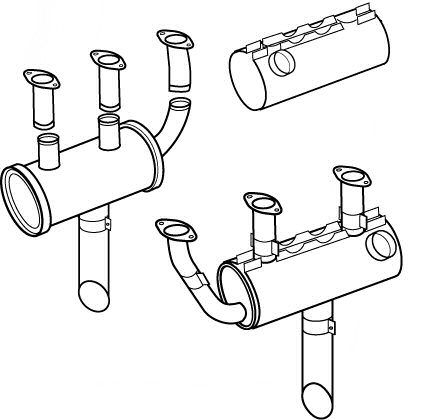 431x420 Cessna 172 B H (0 300) Exhaust System