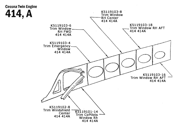 600x455 Cessna Twin 414 Interior Parts Catalog Page 3