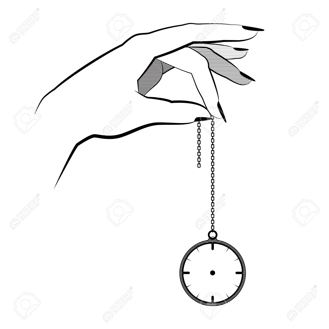 1300x1300 Hypnosis Concept. Hand Hold On A Chain Pocket Watch. Mind Control