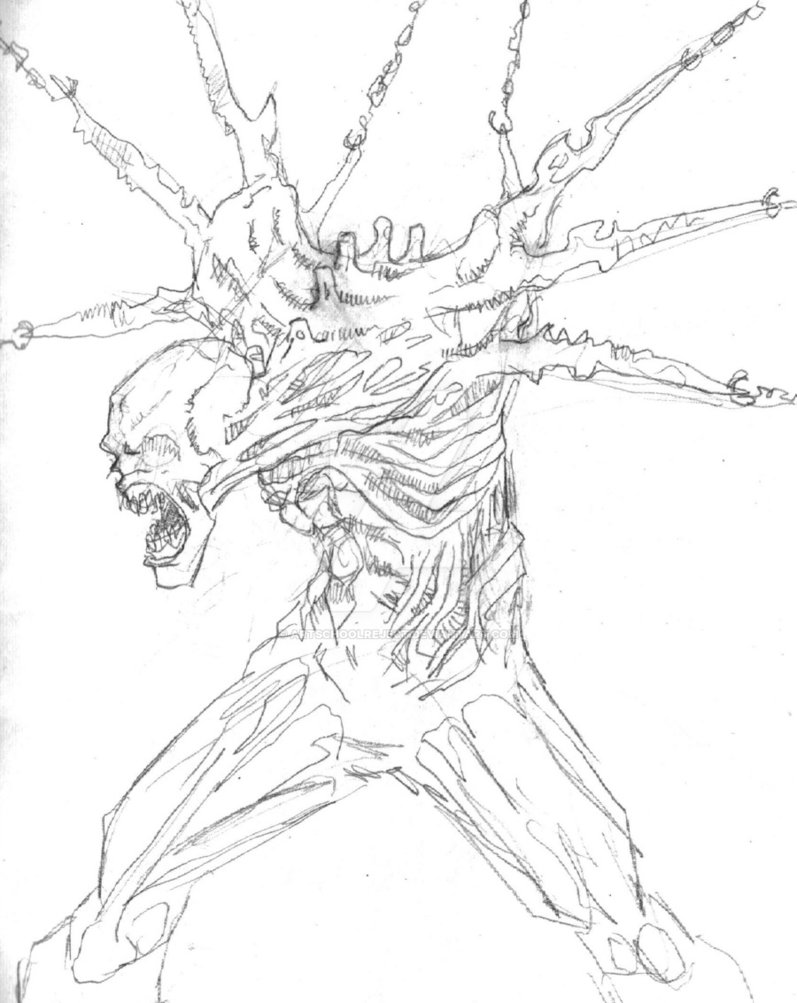 797x1003 Chained Horror Sketch By Artschoolreject
