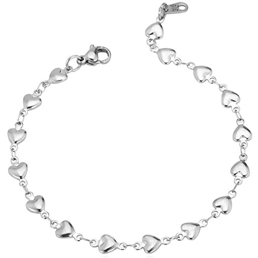 523x523 Stainless Steel Heart Chain Bracelet For Women Jewelry