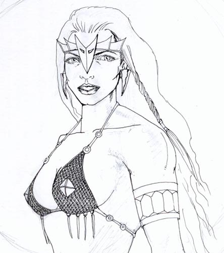 444x500 Chainmail Girl In Ink