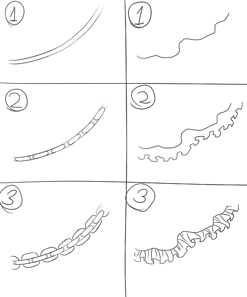 500x600 Quick Chains And Ruffles Tutorial Drawing Life