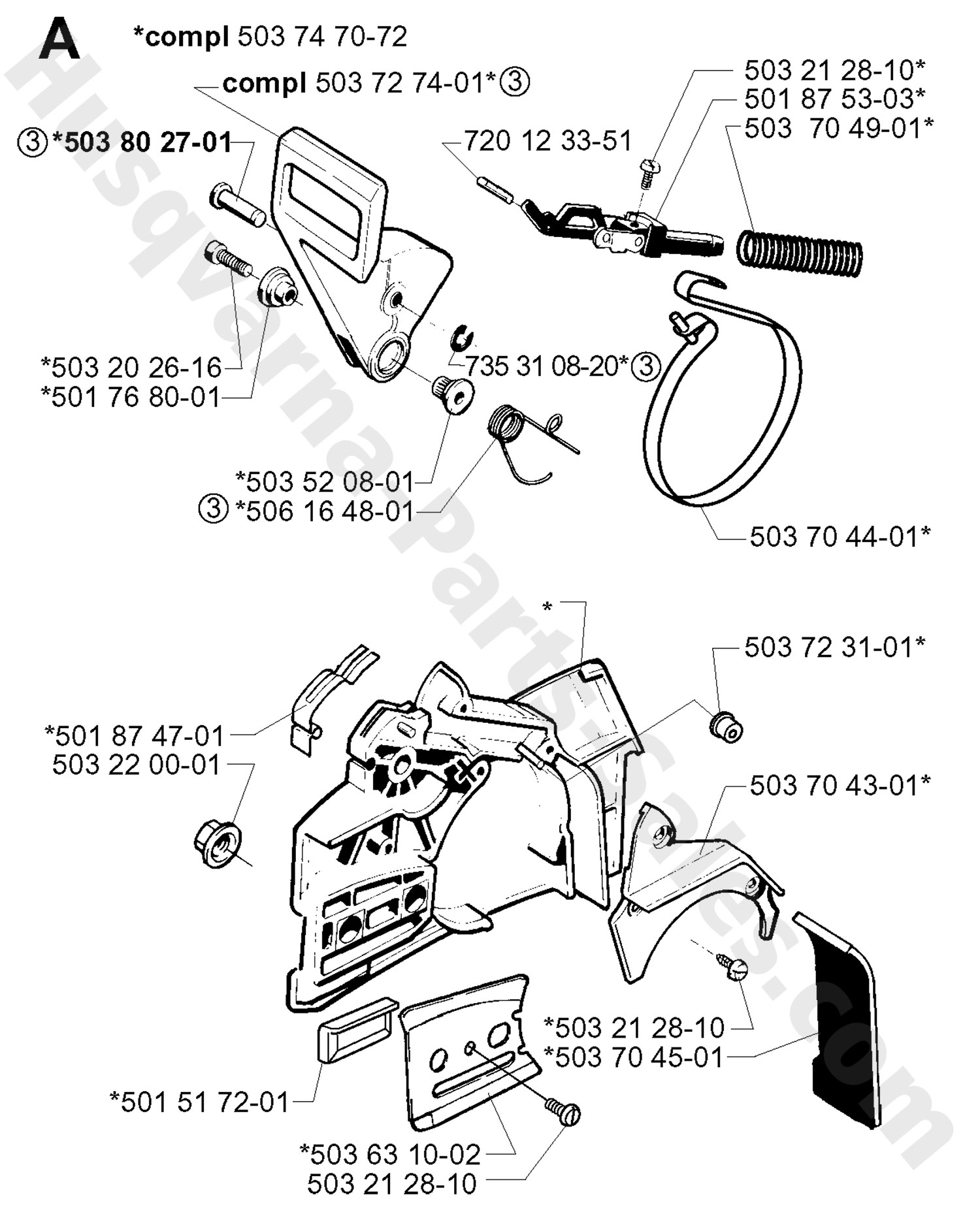 1500x1859 257 Husqvarna Chain Saw Chain Brake Parts