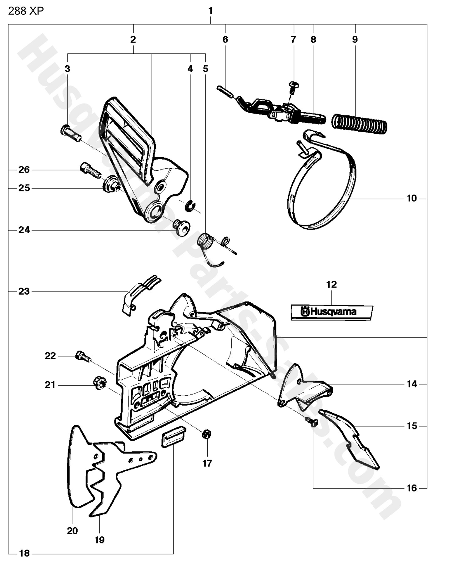 1500x1797 288xp Husqvarna Chain Saw Chain Brake Amp Clutch Cover Parts