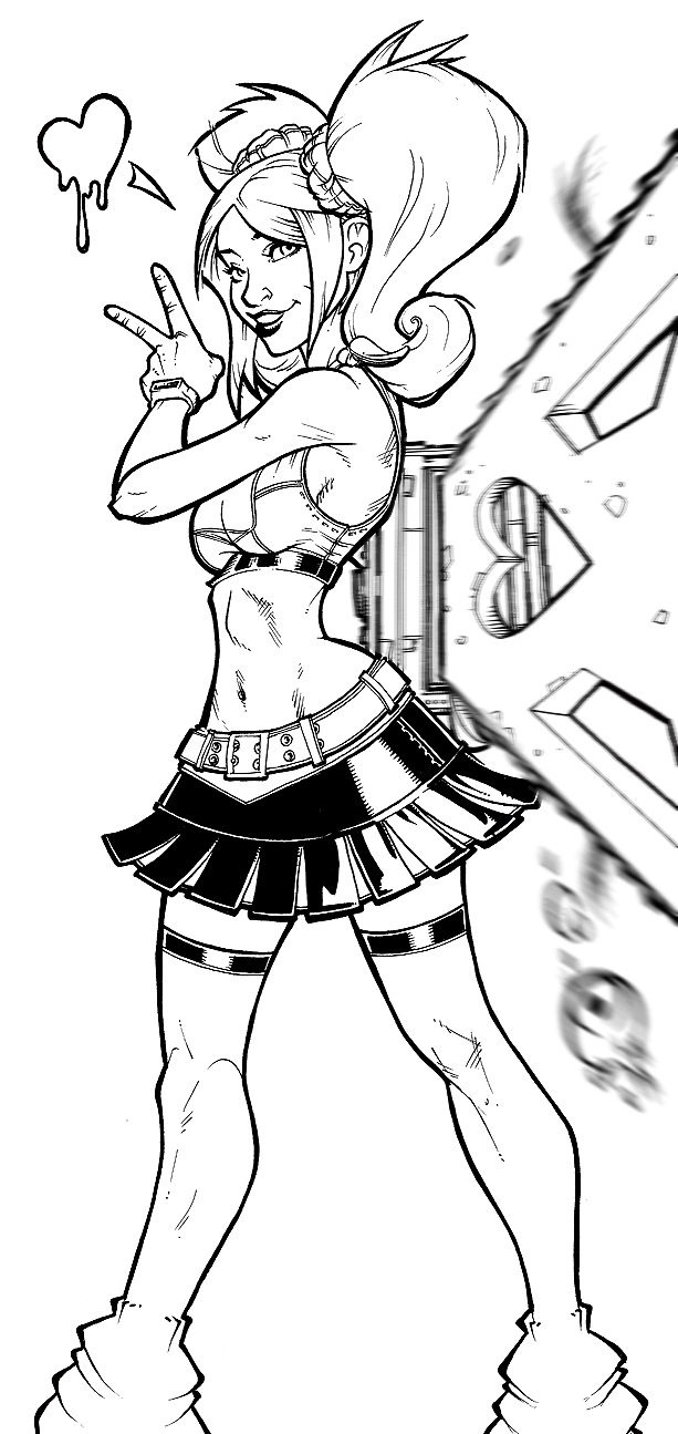 613x1295 Lollipop Chainsaw Inks By Maxx Marshall