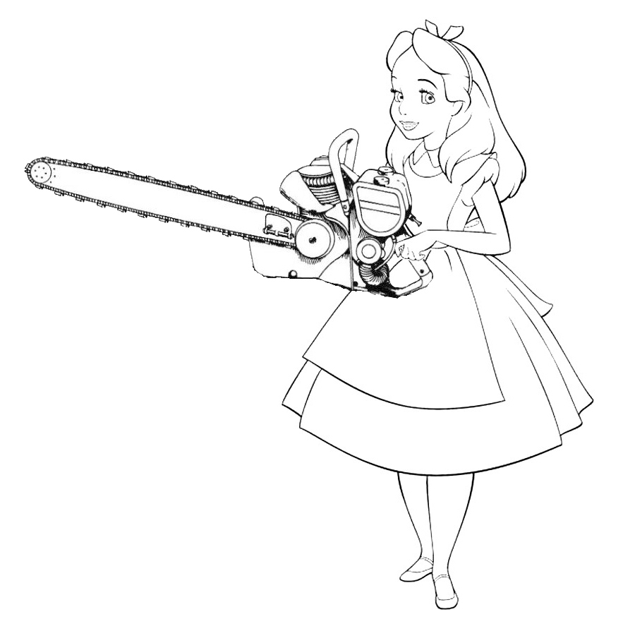 883x911 Chainsaw Alice In Wonderland