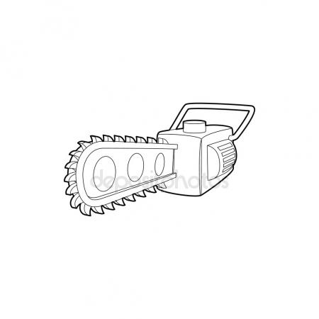 450x450 Chainsaw Icon Outline Stock Vector Ylivdesign