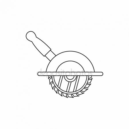 450x450 Circular Saw Icon, Outline Style Stock Vector Ylivdesign
