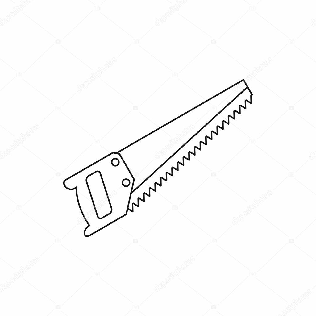 1024x1024 Hand Saw Tool Icon, Outline Style Stock Vector Ylivdesign
