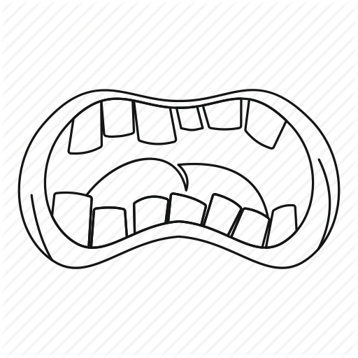 512x512 Line, Monster, Mouth, Outline, Teeth, Thin, Zombie Icon Icon