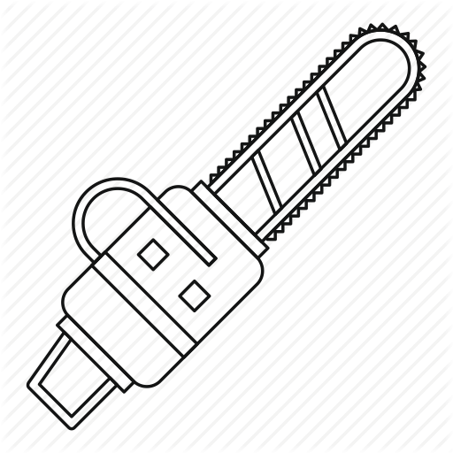 512x512 Chainsaw, Equipment, Line, Outline, Saw, Thin, Tool Icon Icon