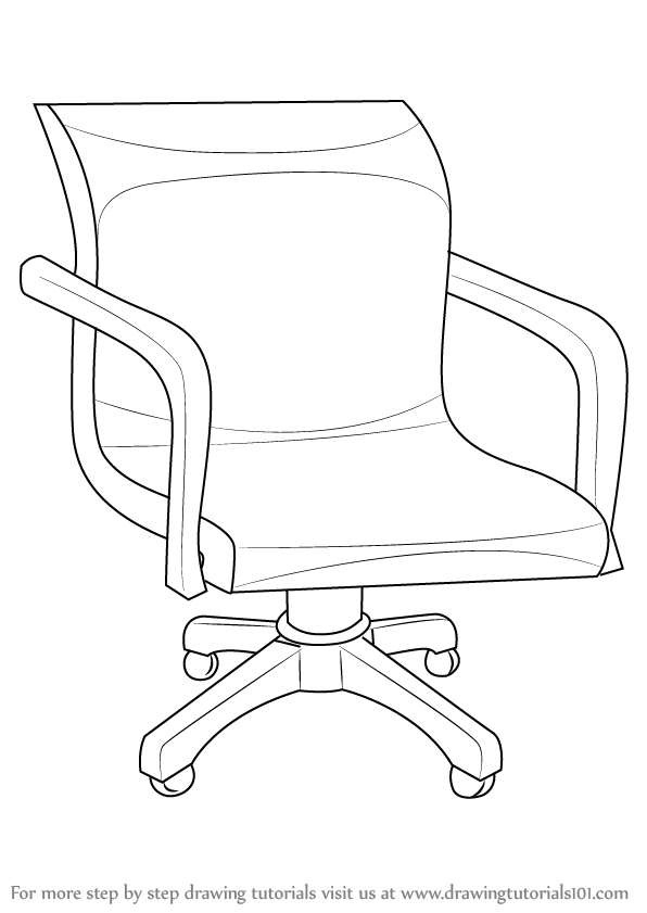 596x841 Learn How To Draw An Office Chair (Furniture) Step By Step
