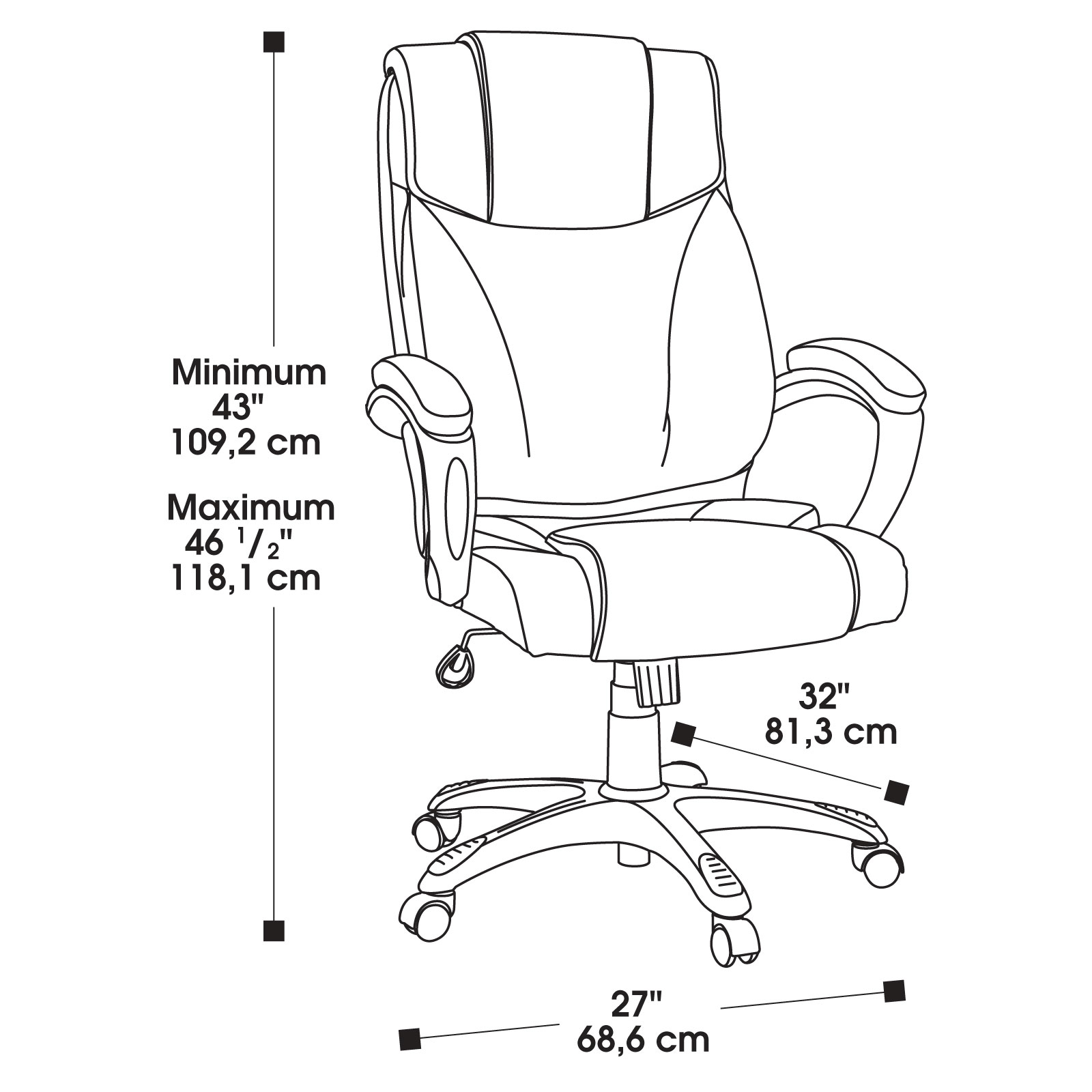1600x1600 Gruga Chairs Deluxe Leather Executive Chair 412186 Sauder
