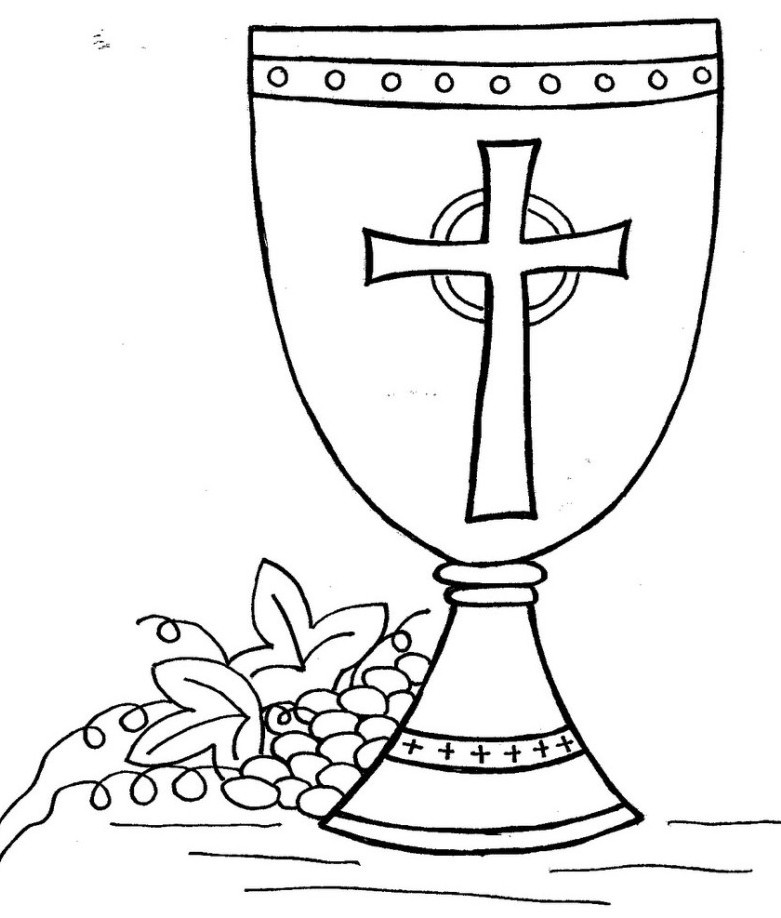 781x918 First Communion Chalice And Host Coloring Page Sketch Coloring