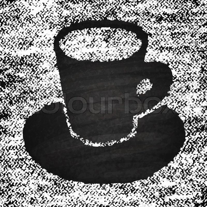 800x800 Chalk On Board. Cup Of Coffee. Vector Illustration. Stock Vector