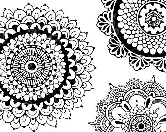 340x270 Chalk Flowers Clip Art Graphics In White, Hand Drawn And High