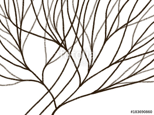 500x375 Colorful Hand Drawn Bright Brown Trees On White Background