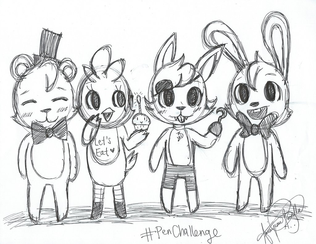 1024x791 Fnaf Pen Challenge By Xoctober Rain