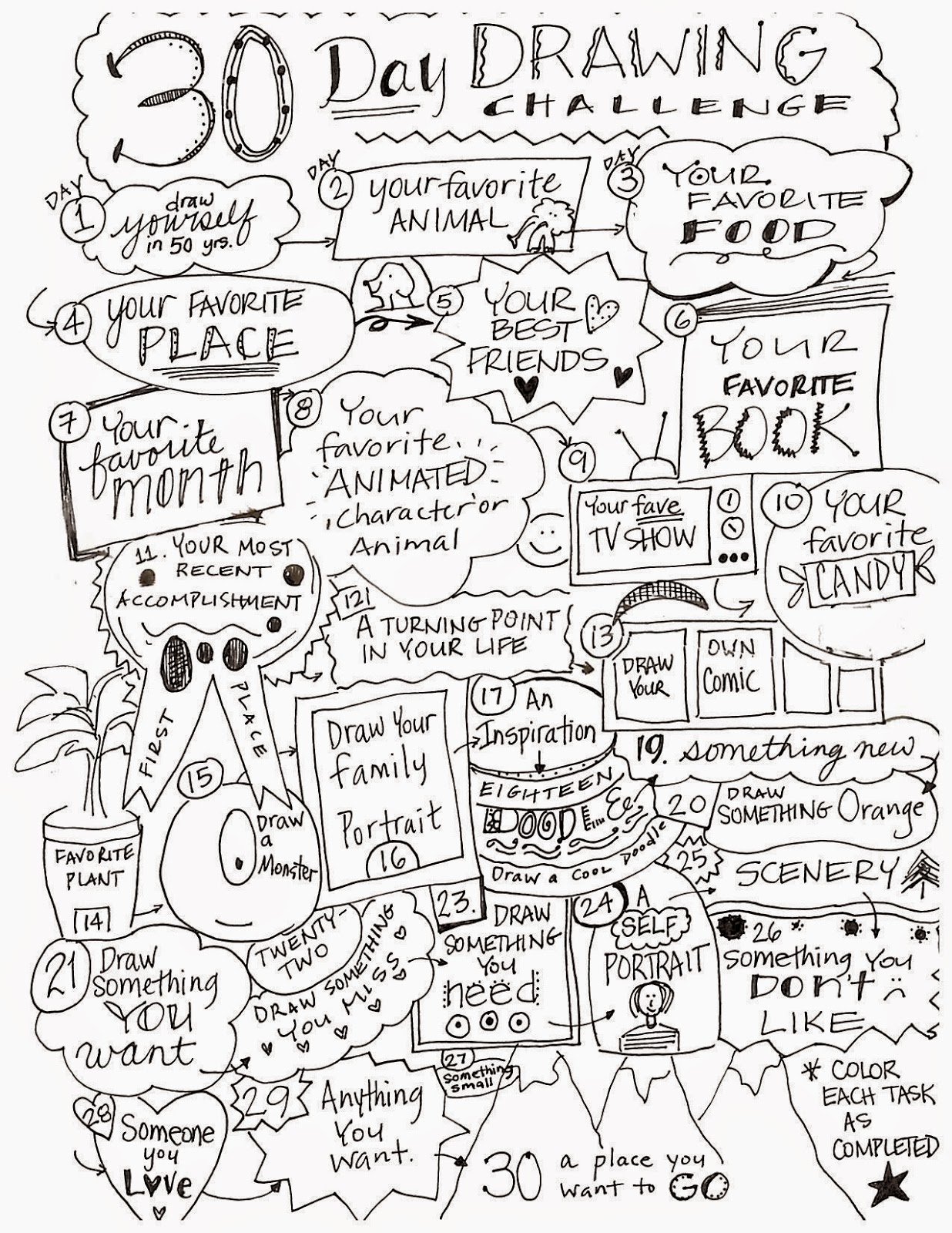 1236x1600 Mrs. Mcgee's World 30 Daydrawing Challengethe 30day Drawing