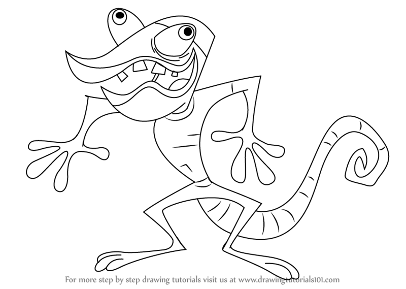 800x569 Learn How To Draw The Chameleon From T.u.f.f. Puppy (T.u.f.f.
