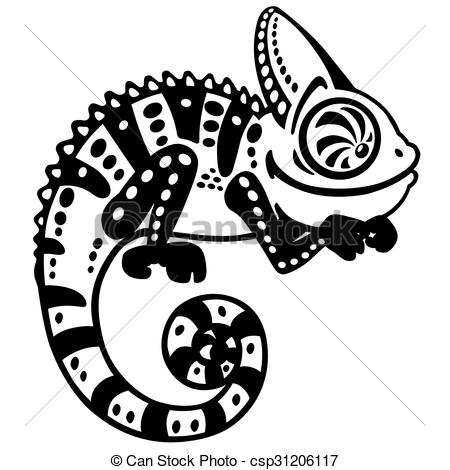 450x470 Chameleon Clipart Drawn