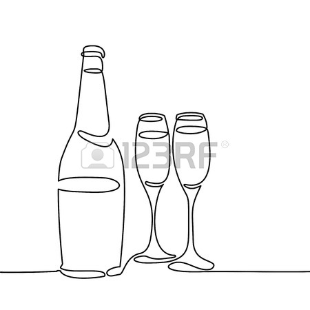 450x450 Champagne Bottle And Two Glasses Isolated On White Background