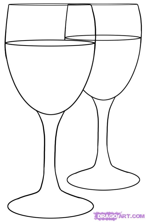 552x841 How To Draw Wine Glasses, Step By Step, Stuff, Pop Culture, Free