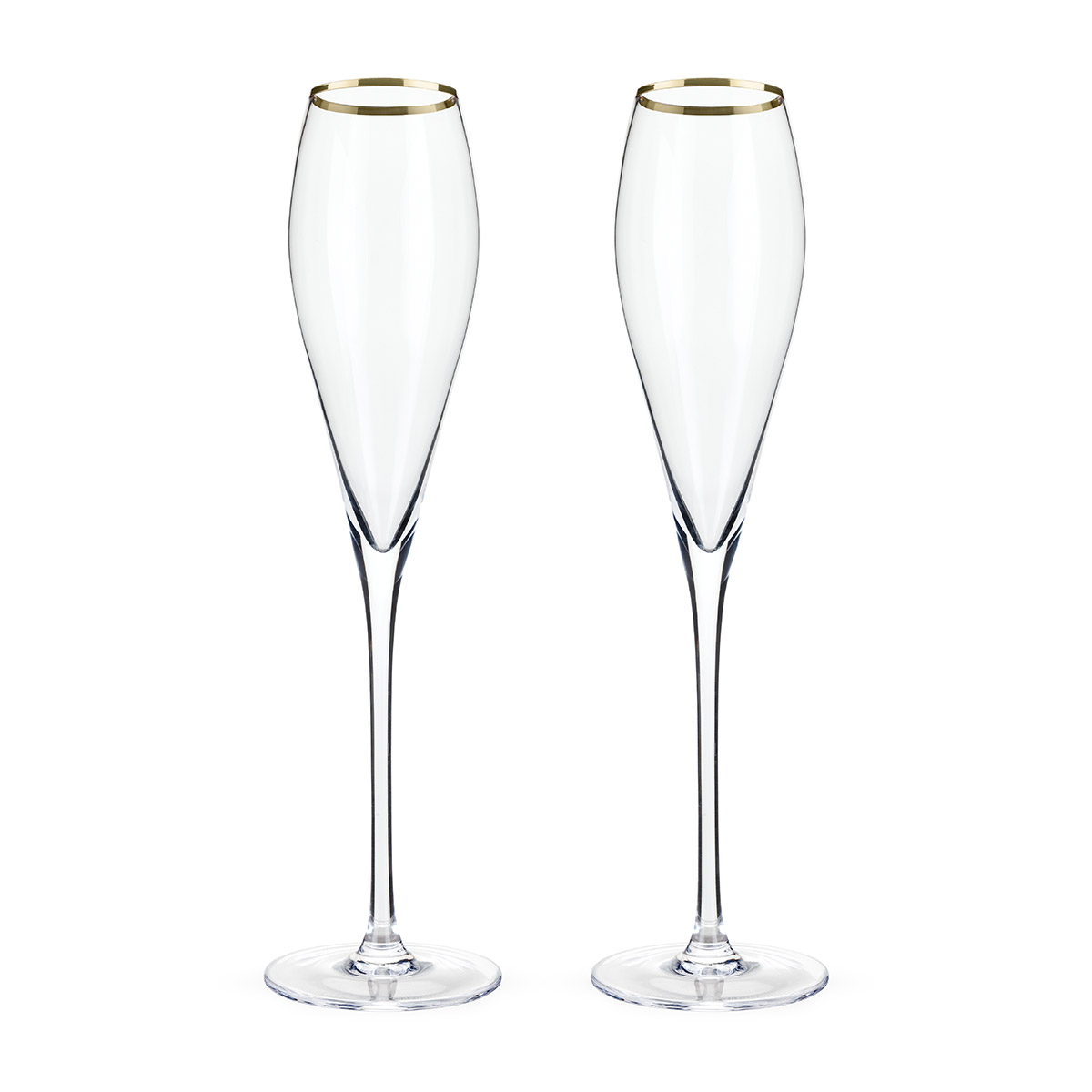 1200x1200 Belmont Gold Rimmed Crystal Champagne Flutes (Set Of 2) Elegant