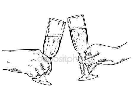 449x337 Champagne Glasses Vector Illustration Stock Vector