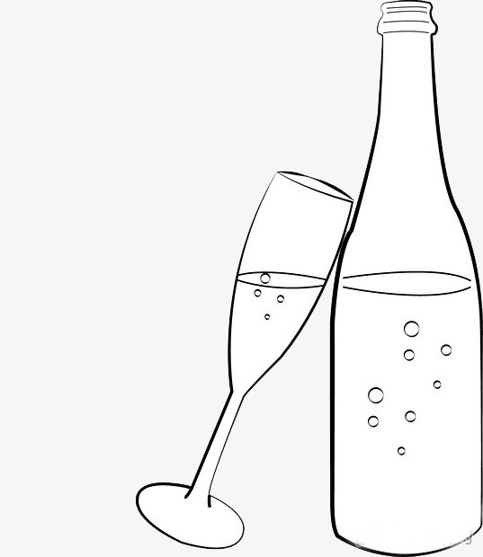 537x620 Champagne Glasses Decorated With Black And White Diagram, Black