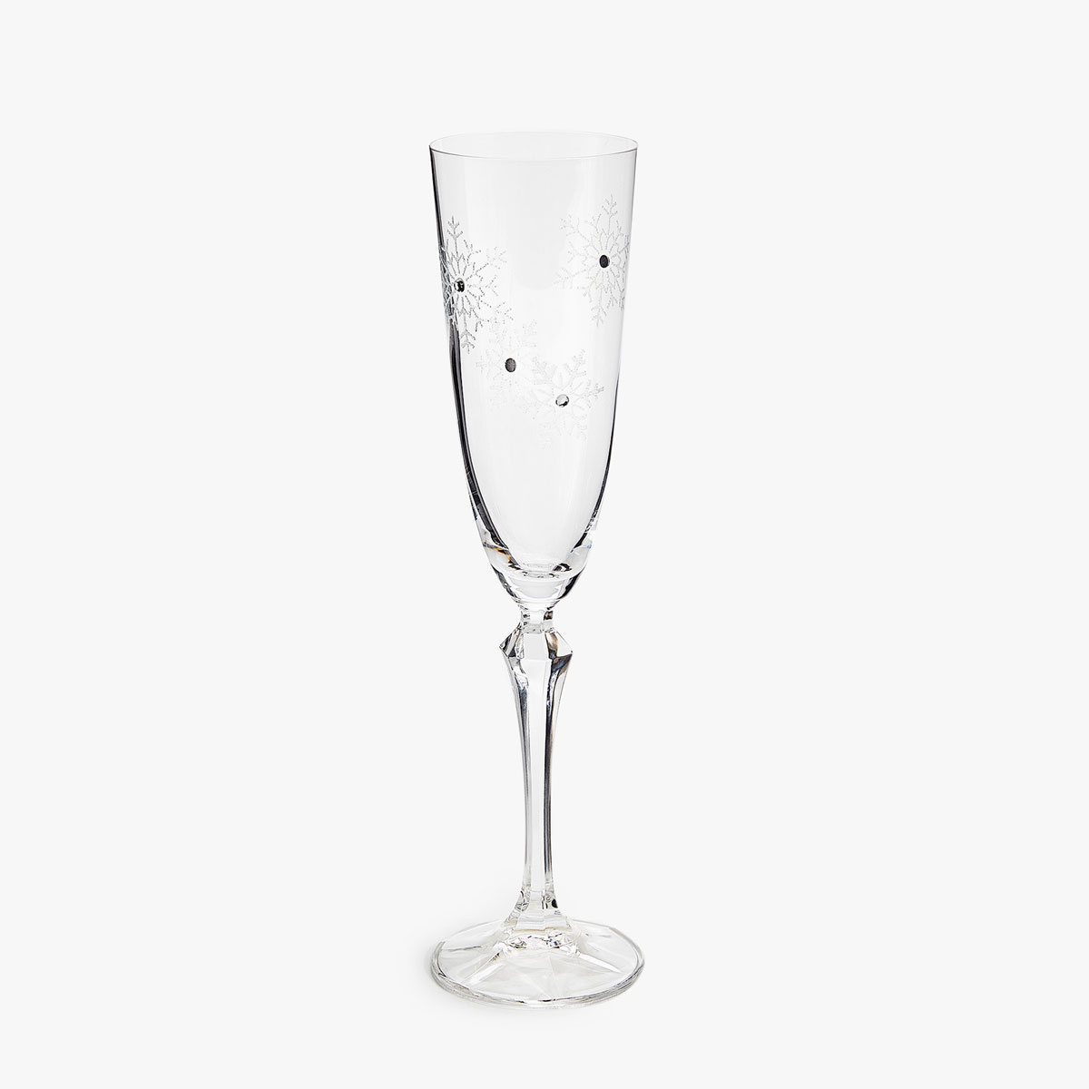 1200x1200 Champagne Flute With Raised Snowflake Pattern
