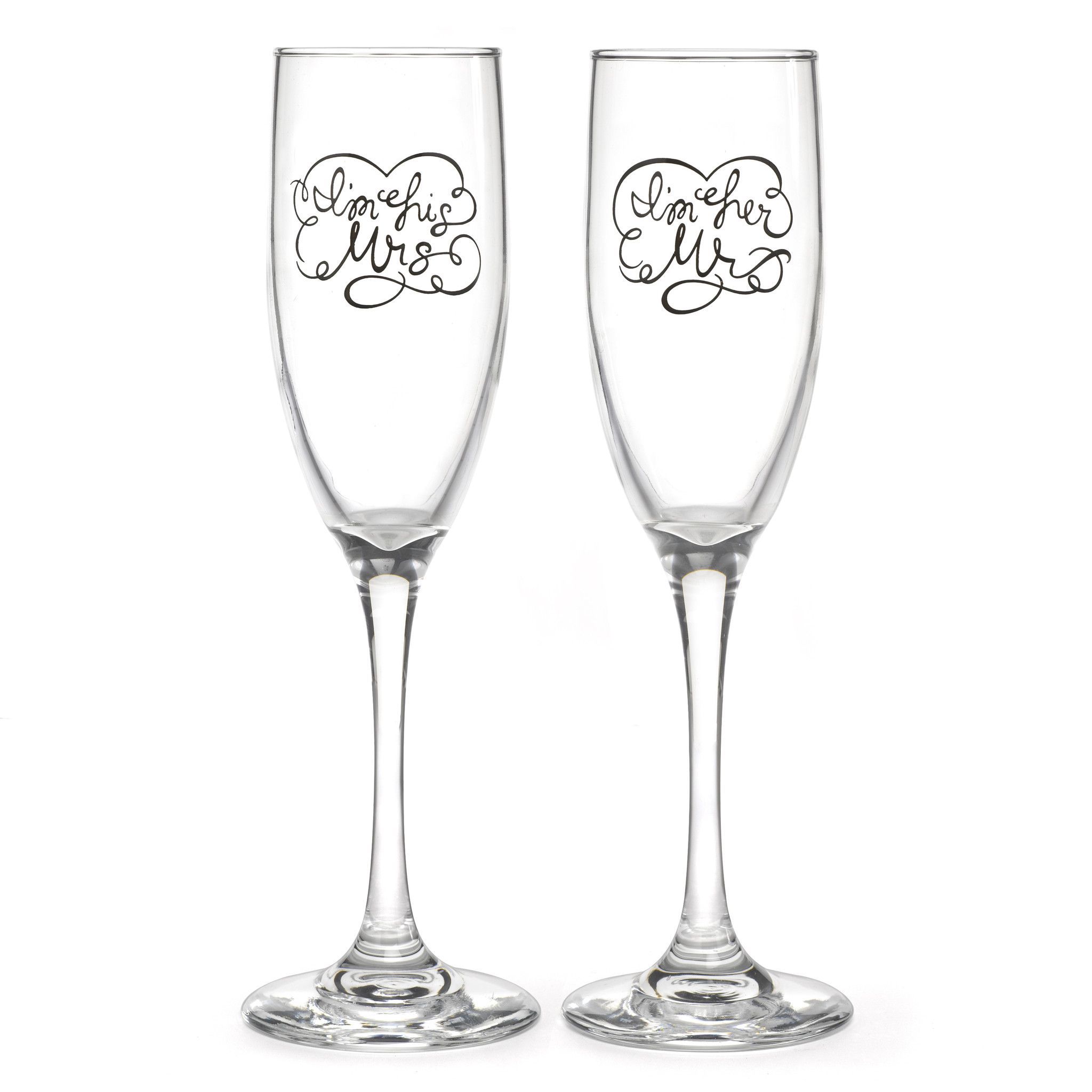 2048x2048 I'M His Mrs I'M Her Mr Wedding Glass Flute Set Flutes, Champagne