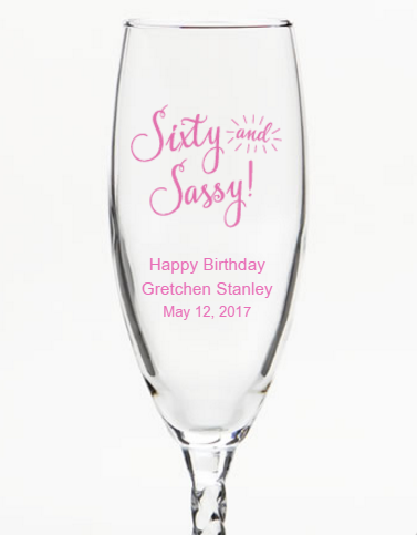 377x483 60th Birthday Party Favor Champagne Glass