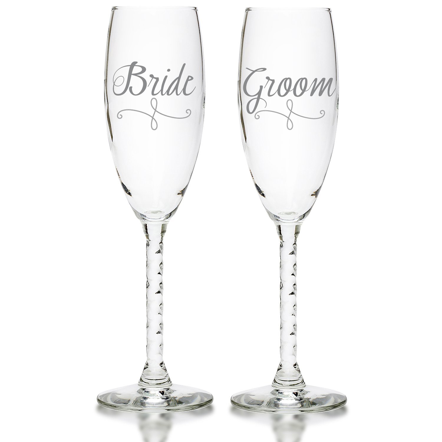 1500x1500 Bride Amp Groom Silver Champagne Flutes