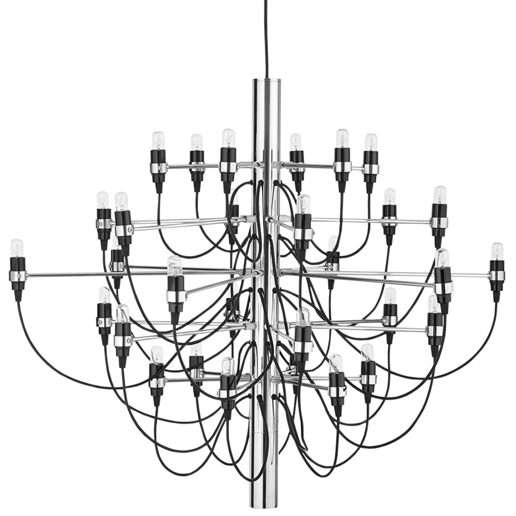 1024x1024 Gino Sarfatti Chandelier 30 Lightbulbs Silver Gino Sarfatti