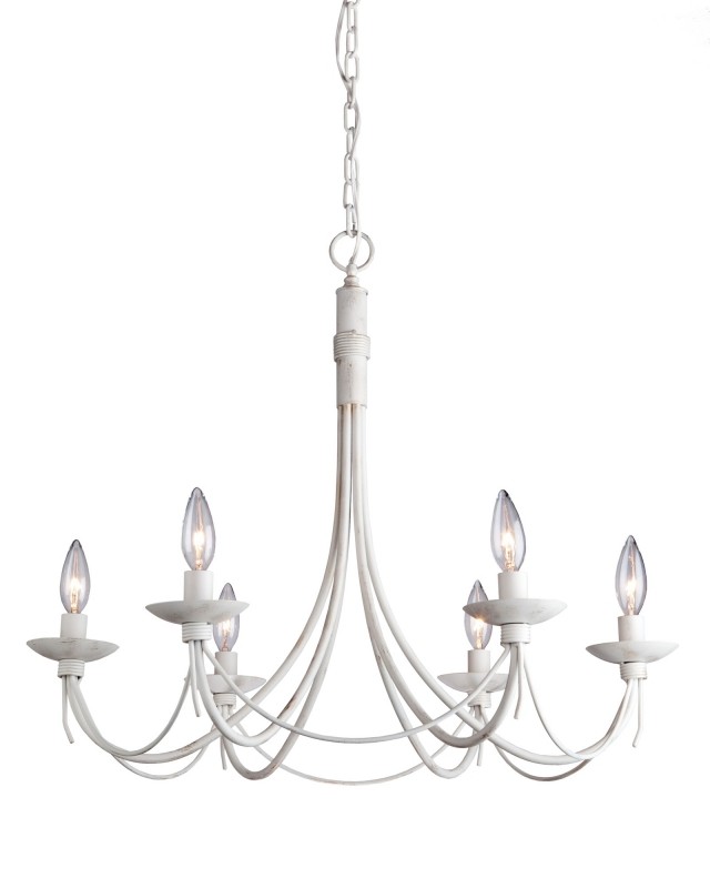 640x800 Antique White Wrought Iron Chandelier