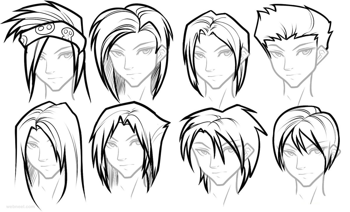 1200x729 Draw Anime Male Hair 22
