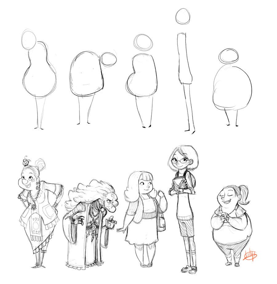 900x923 Character Shape Sketching 3 (With Video Link) By Luigil.