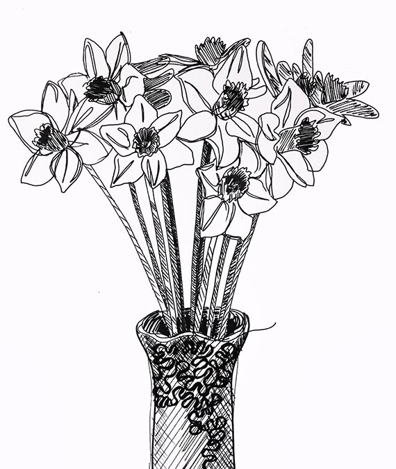 570x676 Daffodils Cat Among The Pigeons Press