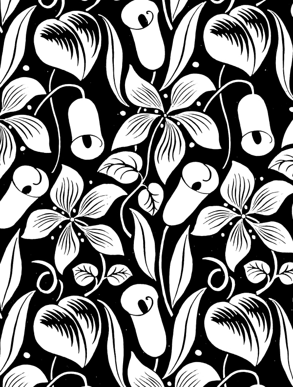 600x792 Free Printable Adult Coloring Page Art Deco Floral Lilies Flower