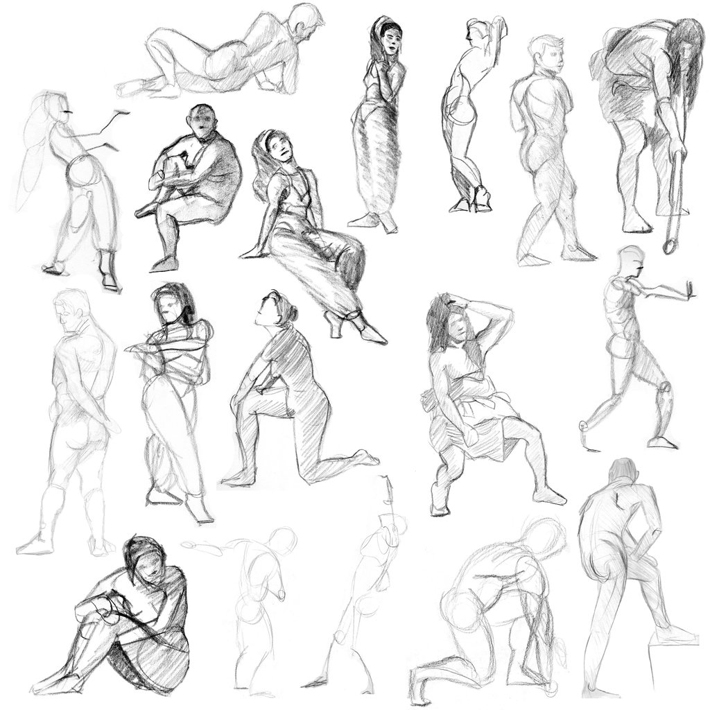 1024x1024 Gesture Drawing 1 By Jat3dm