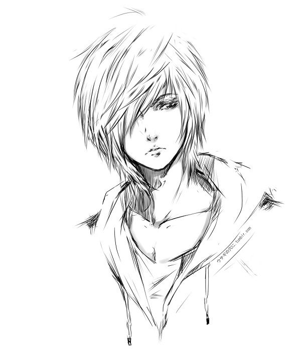 600x720 Pictures Anime Boy Sketch,