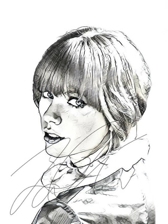 570x762 Taylor Swift Drawing Sketch Print Wall Art Illustration