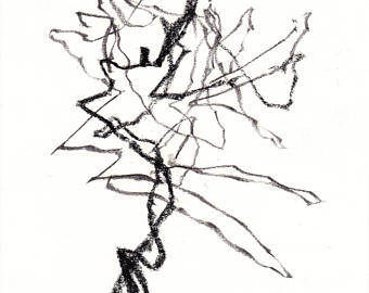 340x270 Sketch Vesuvio Italy Landscape Charcoal Metal Pigment